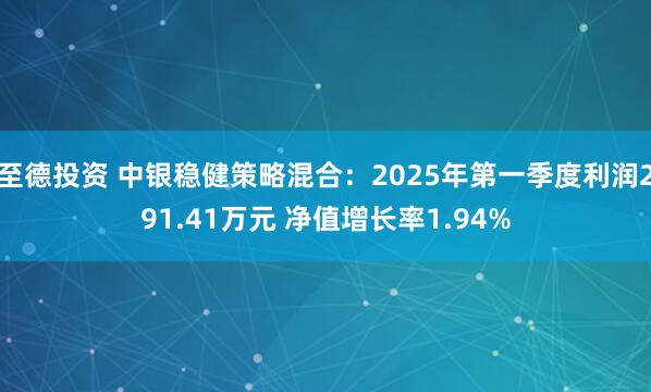 至德投资 中银稳健策略混合：2025年第一季度利润291.41万元 净值增长率1.94%